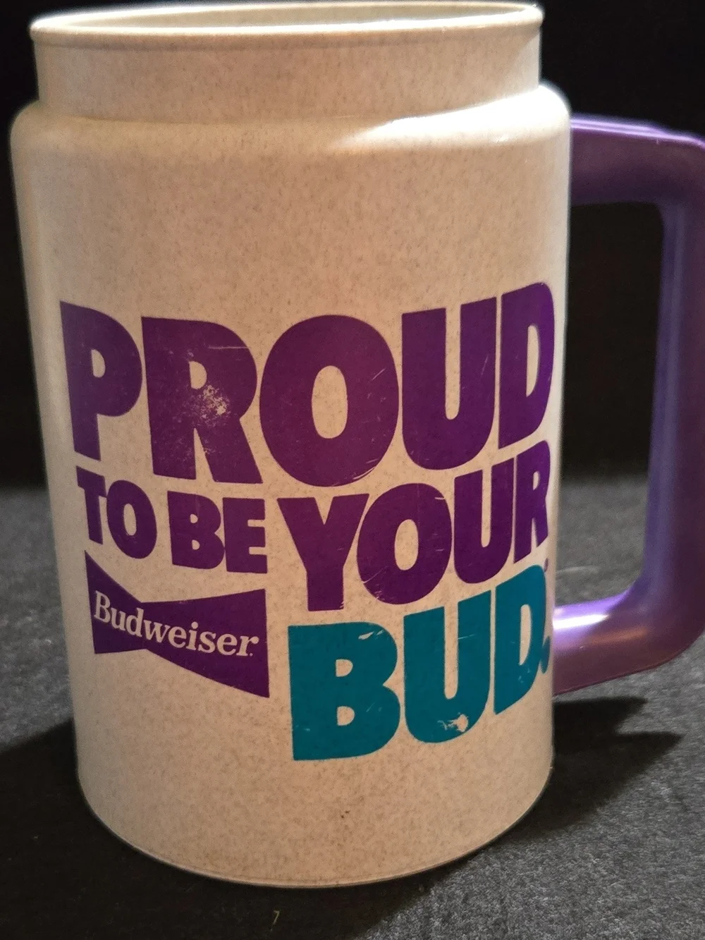 Vintage Budweiser Purple & Teal Party Mug